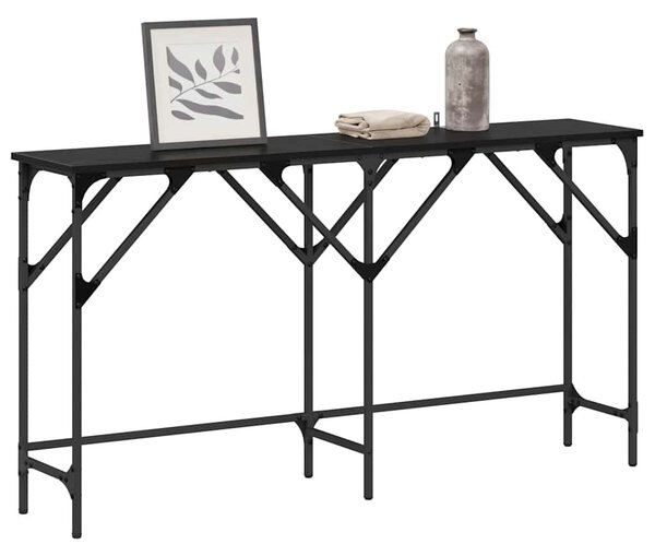 Konzolasztal Musta tammi 140 x 29 x 75 cm Faanyag