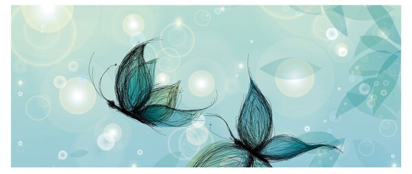 Kép - kék pillangók (120x50 cm)