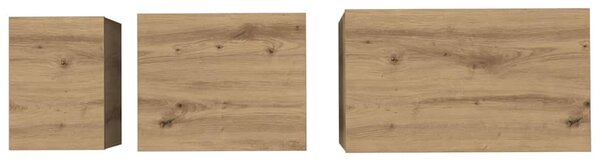 Dohányzóasztal 3 pcs Artisan tölgy Faanyag