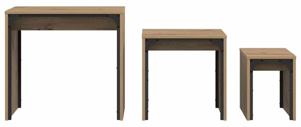 Dohányzóasztal 3 pcs Artisan tölgy Faanyag
