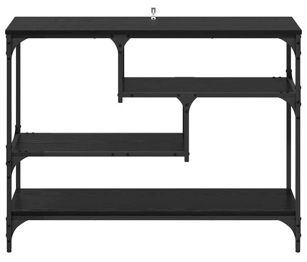 Konzolasztal polcokkal Musta tammi 100 x 30 x 75 cm Faanyag