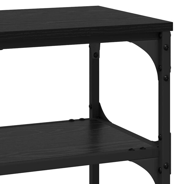 Konzolasztal polcokkal Musta tammi 100 x 30 x 75 cm Faanyag