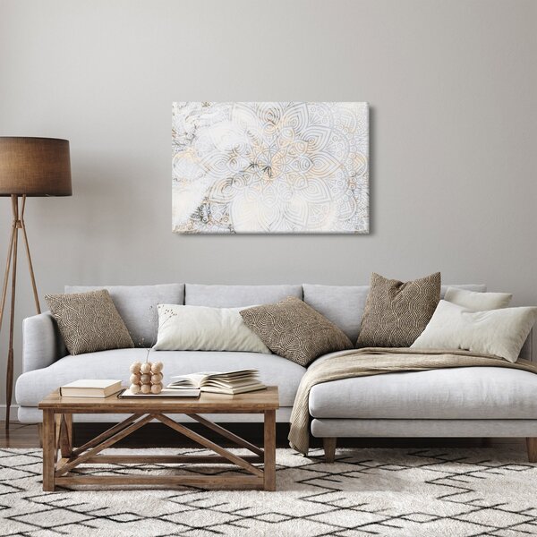 Egy fehér mandala képe (90x60 cm)