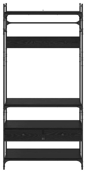 Ruhásszekrény fiókkal Musta tammi 89 x 39 x 184.5 cm Faanyag