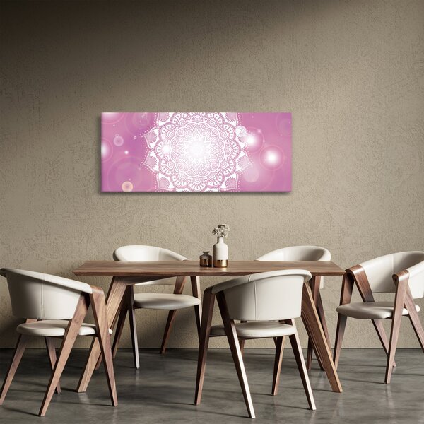 Egy mandala képe rózsaszín háttérrel (120x50 cm)