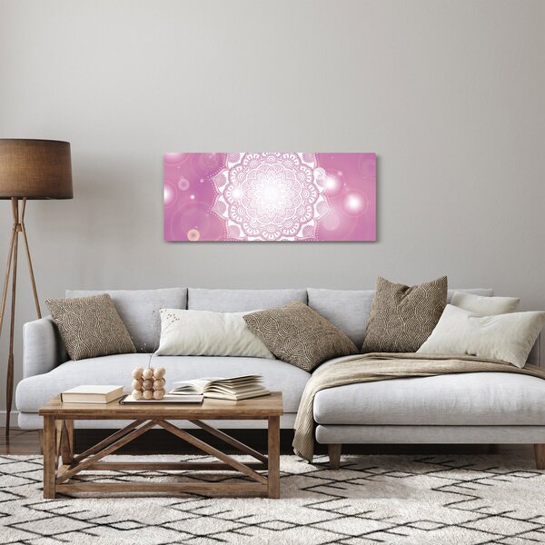 Egy mandala képe rózsaszín háttérrel (120x50 cm)