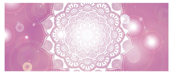 Egy mandala képe rózsaszín háttérrel (120x50 cm)