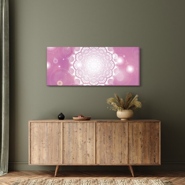 Egy mandala képe rózsaszín háttérrel (120x50 cm)