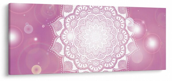 Egy mandala képe rózsaszín háttérrel (120x50 cm)