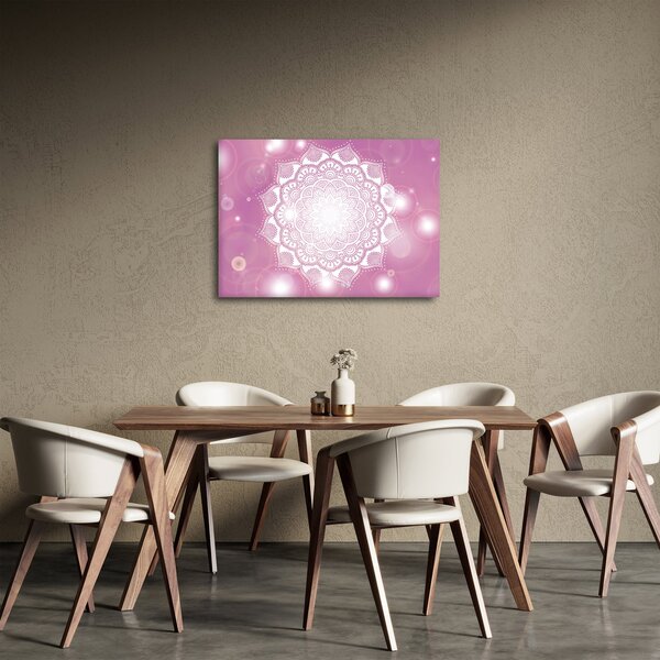 Egy mandala képe rózsaszín háttérrel (70x50 cm)