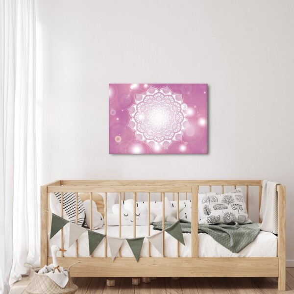 Egy mandala képe rózsaszín háttérrel (70x50 cm)