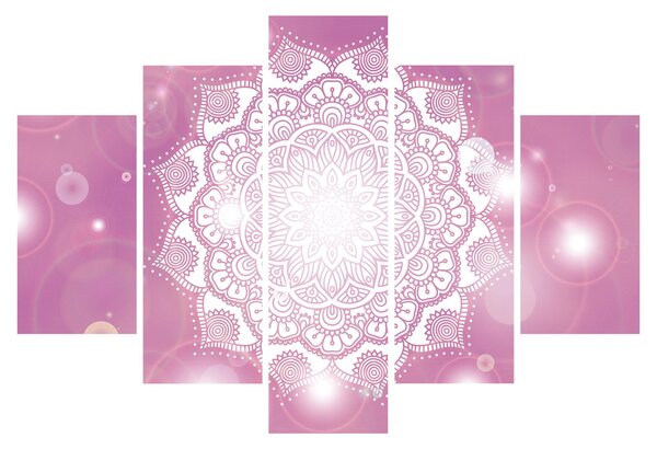 Egy mandala képe rózsaszín háttérrel (150x105 cm)