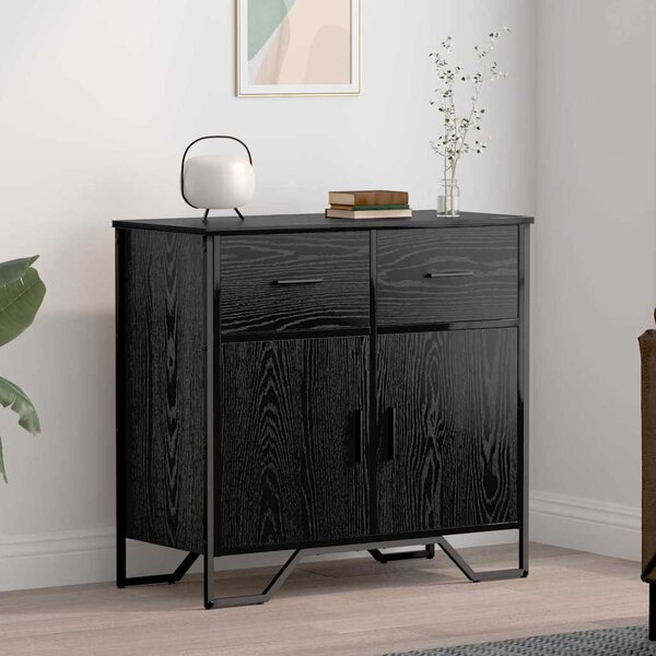 Széf fiókkal Musta tammi 79.5 x 35.5 x 74.5 cm Faanyag