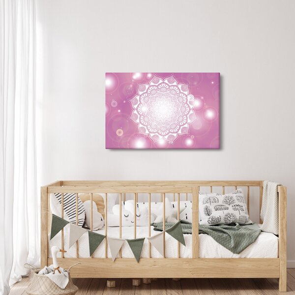 Egy mandala képe rózsaszín háttérrel (90x60 cm)