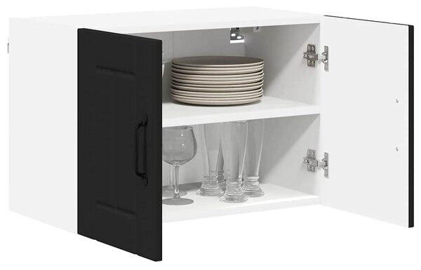 Konyhaszekrény 2 pcs Fekete 60 x 31 x 40 cm Faanyag