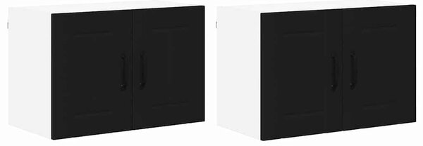 Konyhaszekrény 2 pcs Fekete 60 x 31 x 40 cm Faanyag