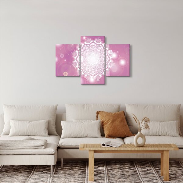 Egy mandala képe rózsaszín háttérrel (90x60 cm)