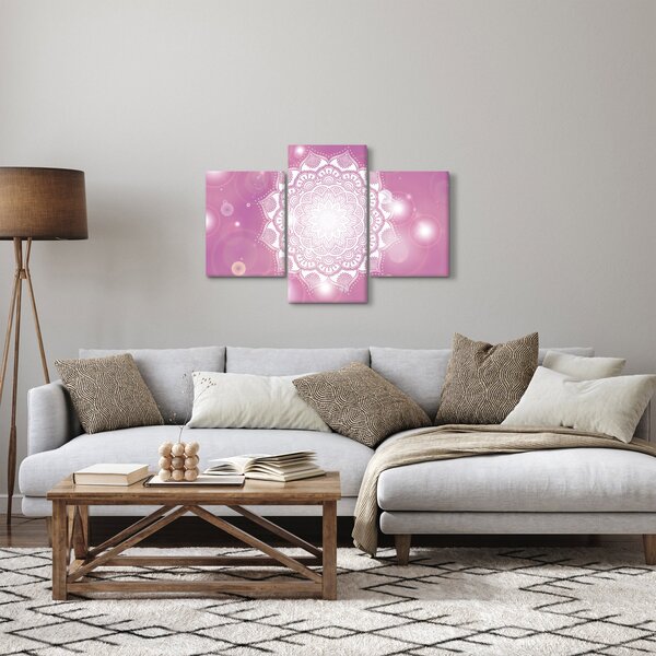 Egy mandala képe rózsaszín háttérrel (90x60 cm)
