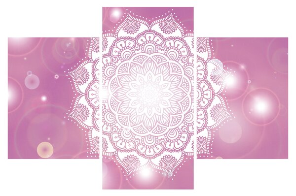 Egy mandala képe rózsaszín háttérrel (90x60 cm)