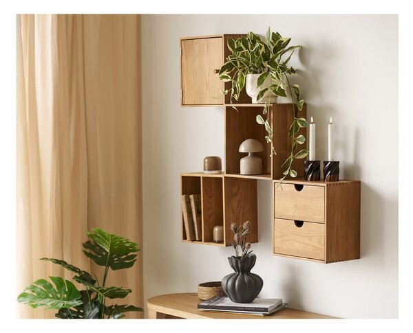 Natúr színű többszintes tölgyfa fali polc 18 cm Townsville – House Nordic