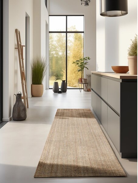 Natúr színű juta futószőnyeg 80x200 cm Bouclé – Hanse Home