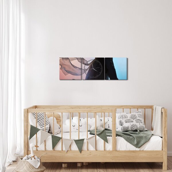 Kép - táncoló pár (órával) (90x30 cm)