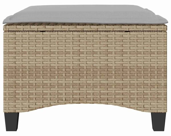 VidaXL 2 db bézs polirattan kerti székek párnákkal 55x55x36 cm