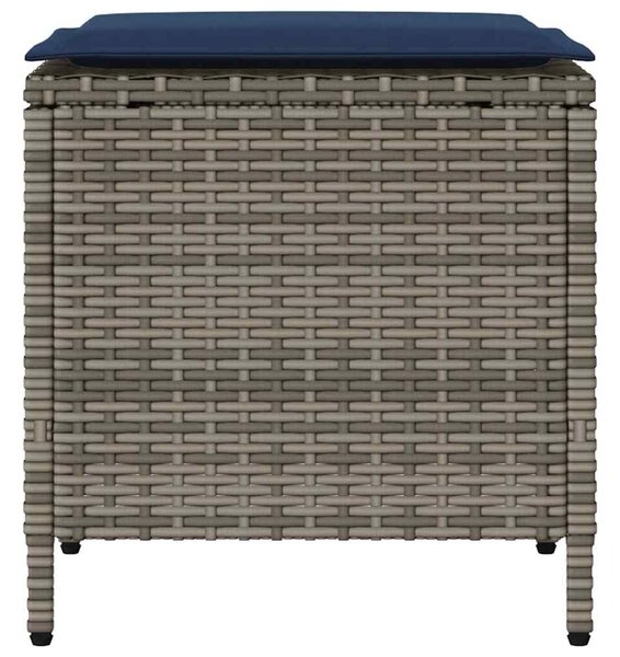 VidaXL 4 részes szürke polyrattan kerti ülőgarnitúra párnákkal