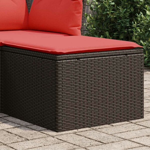 VidaXL barna polyrattan kerti ülőke párnával 55 x 55 x 37 cm