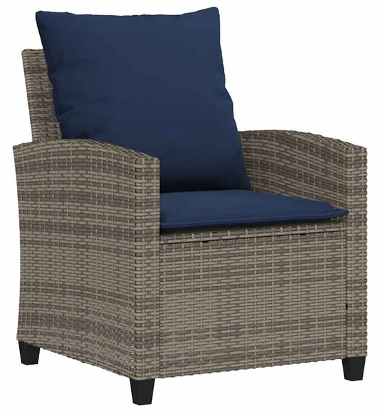 VidaXL 4 részes szürke polyrattan kerti ülőgarnitúra párnákkal