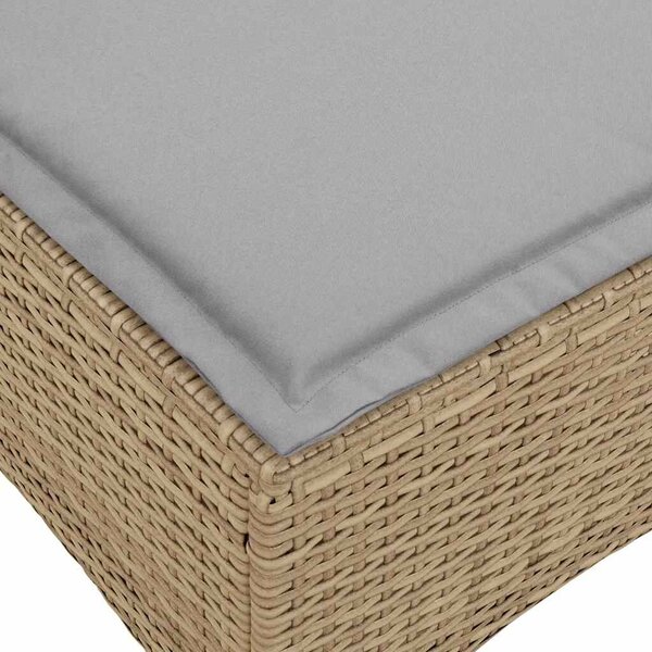 VidaXL 2 db bézs polirattan kerti székek párnákkal 55x55x36 cm
