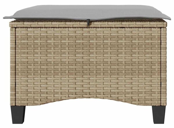 VidaXL 2 db bézs polirattan kerti székek párnákkal 55x55x36 cm