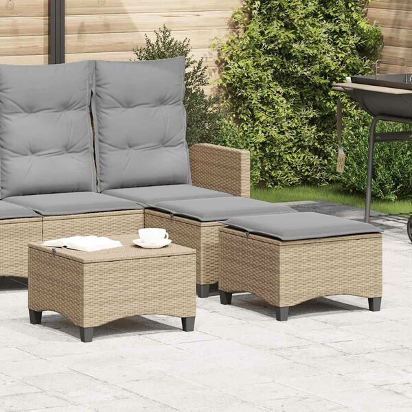 VidaXL 2 db bézs polirattan kerti székek párnákkal 55x55x36 cm