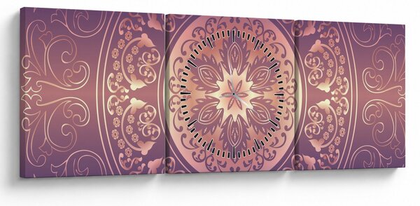 Kép - Mandala lila színátmeneten (órával) (90x30 cm)