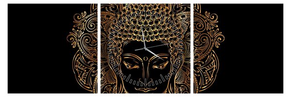 Arany Buddha képe (órával) (90x30 cm)