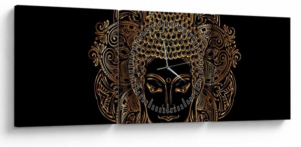 Arany Buddha képe (órával) (90x30 cm)