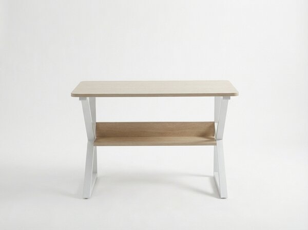 Íróasztal polccal SHAPE 80x40 cm, fehér/dub sonoma