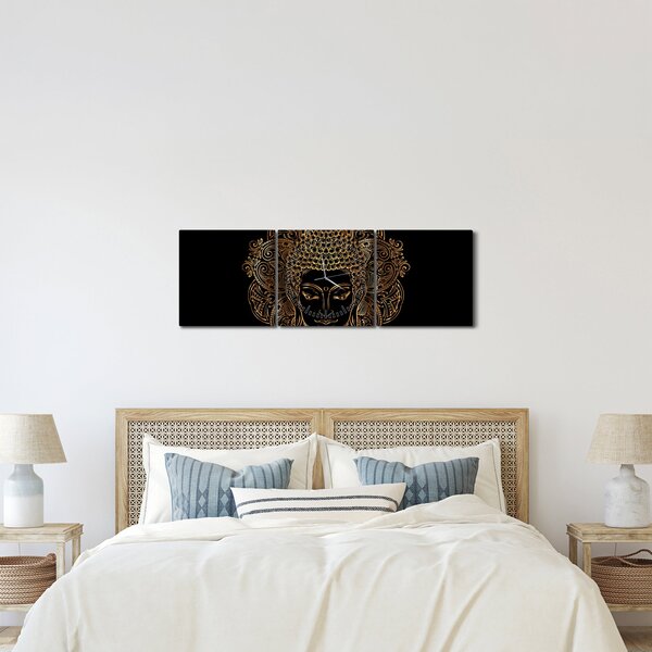 Arany Buddha képe (órával) (90x30 cm)