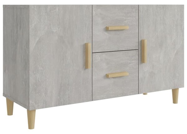 Betonszürke szerelt fa tálalószekrény 100 x 36 x 60 cm
