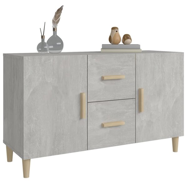 Betonszürke szerelt fa tálalószekrény 100 x 36 x 60 cm