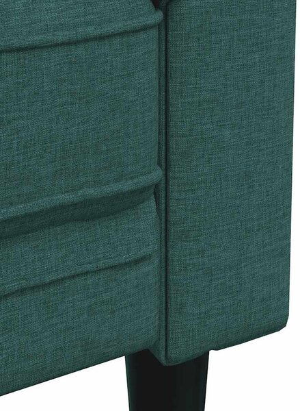 Sötétzöld 3 személyes szövet Chesterfield kanapé