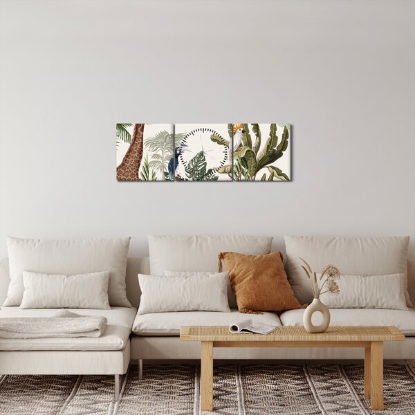 Kép - Afrika lakói (órával) (90x30 cm)