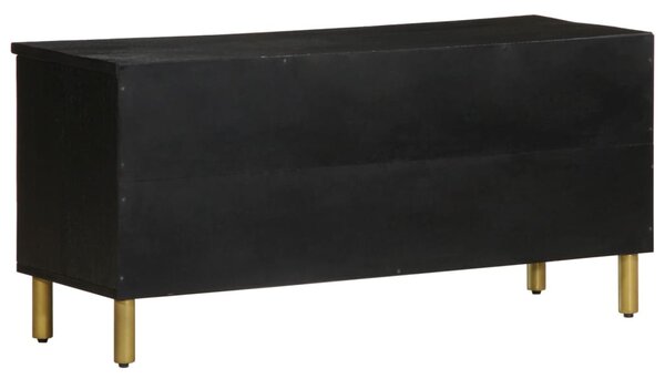 Fekete szerelt fa TV-szekrény 100 x 33 x 46 cm