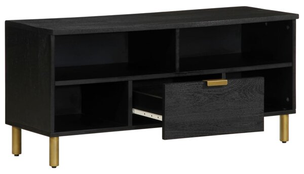 Fekete szerelt fa TV-szekrény 100 x 33 x 46 cm