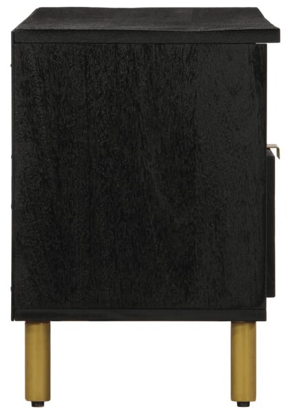 Fekete szerelt fa TV-szekrény 100 x 33 x 46 cm