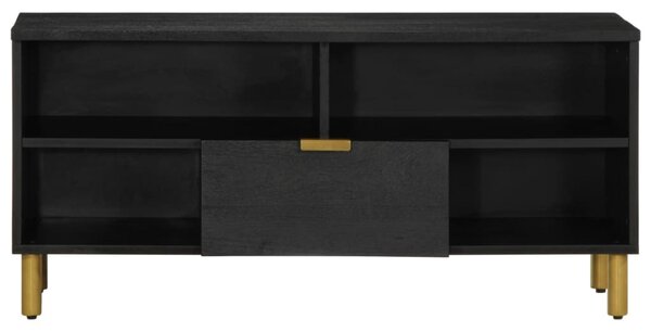 Fekete szerelt fa TV-szekrény 100 x 33 x 46 cm