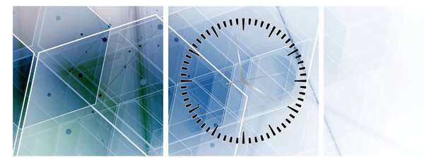 Kép - Geometriai formák (órával) (90x30 cm)