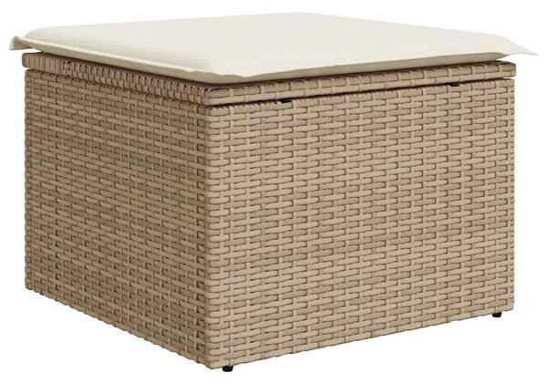 9 részes bézs polyrattan kerti ülőgarnitúra párnákkal