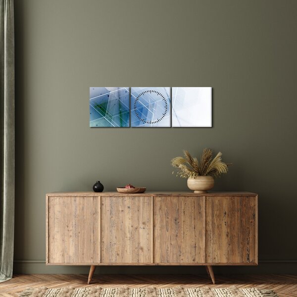 Kép - Geometriai formák (órával) (90x30 cm)
