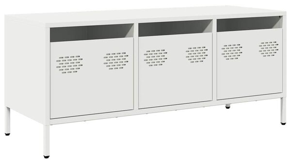 Fehér hidegen hengerelt acél TV-szekrény 101,5 x 39 x 43,5 cm